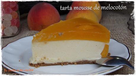 Tarta mousse de melocotón ( sin horno)