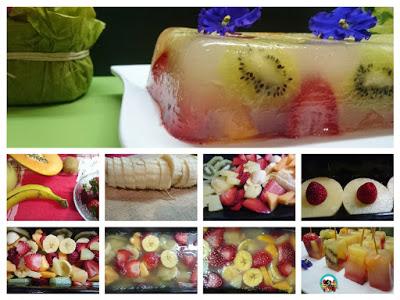 Pastel de gelatina con frutas