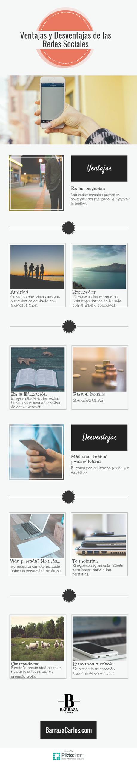 Ventajas y desventajas de las redes sociales infografía