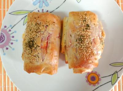 Rollitos de jamón y queso Rollitos de jamón y queso