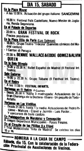 San Isidro 1982. Programa de festejos