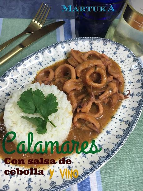 Calamares Con Salsa De Cebolla Y Vino