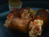 Plátano macho relleno pollo salsa Tabasco® Chipotle