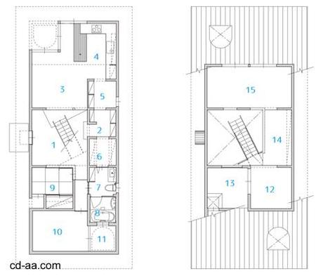 Casa minimalista de dos pisos en Japón.