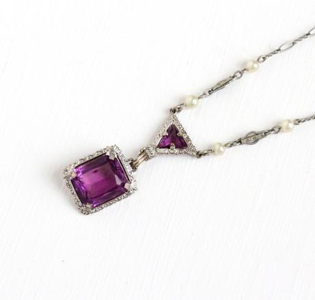 Ideas para invitadas en morado Art deco colgante Etsy