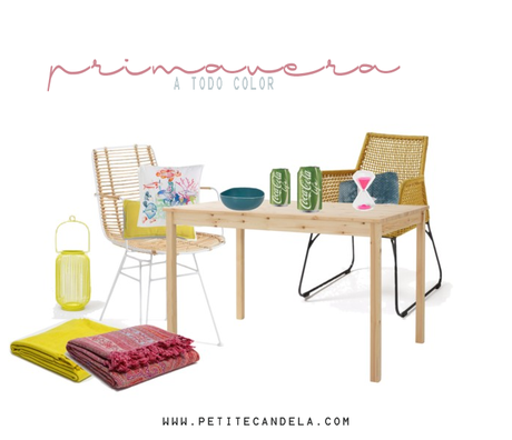 Mesa colorida + lista de la compra