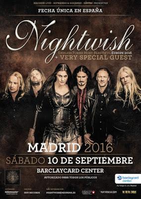 Nightwish el 10 de septiembre en el BarclayCard Center de Madrid