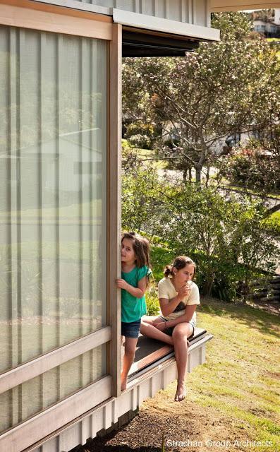 Casa de playa contemporánea en Nueva Zelanda.