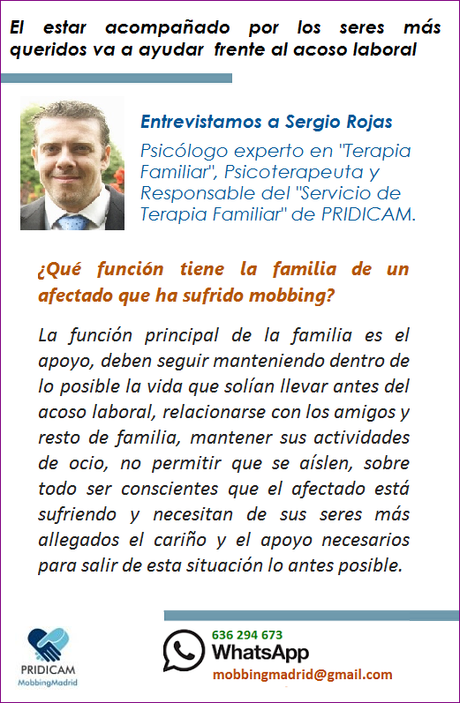 MobbingMadrid El estar acompañado por los seres más queridos siempre va a ayudar y dar fuerza frente al acoso laboral MobbingMadrid El estar acompañado por los seres más queridos siempre va a ayudar y dar fuerza frente al acoso laboral