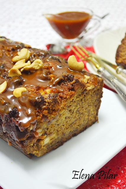 Banana bread con anacardos y caramelo salado