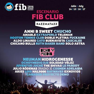 FIB 2016: Anni B. Sweet, Chucho, Neuman, Hidrogenesse, Doble Pletina, Juventud Juché, The Shivas, Aldo Linares...