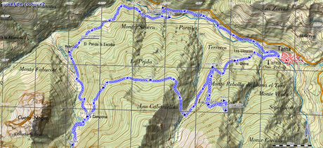 Mapa ruta Tabayón del Mongallu