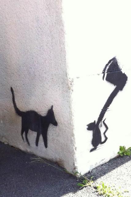 Arte urbano mimetizado con el entorno.