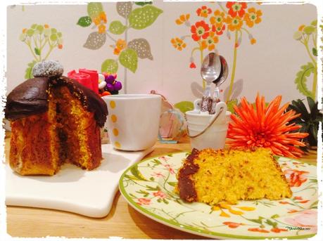 Bizcocho de zanahoria y coco con chocolate 1