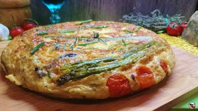 frittata con espárragos verdes
