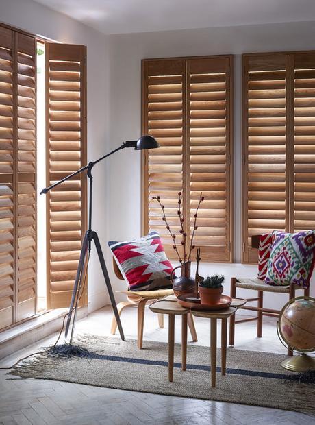 Premium elmwood natural wood shutters