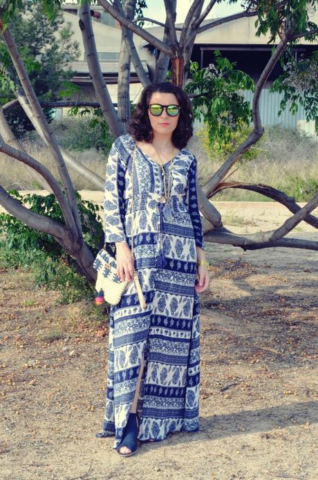 maxi vestido tribal outfit mi vestido azul fashion blogger (4)