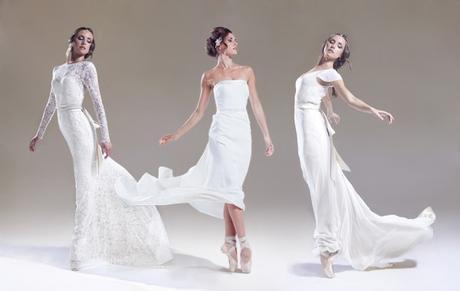 En pointe. Wedding dress