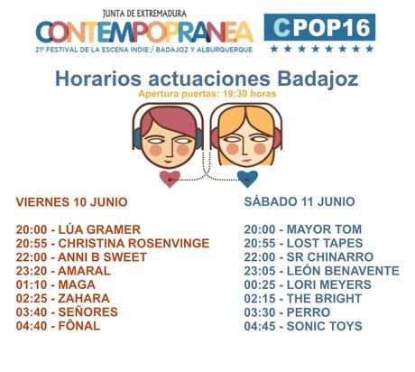 Horarios Contempopránea Badajoz 2016