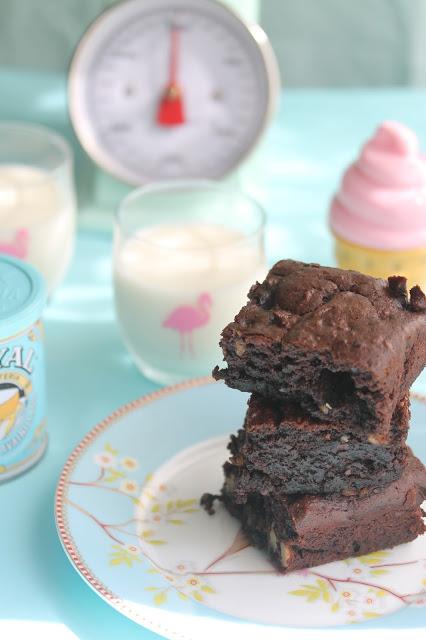 Brownie sin lactosa, sin gluten, fitness y casi y casi vegano