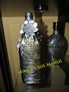 Diy. Botellas Decoradas. Mirna y sus manus.. Me gusta reciclar...