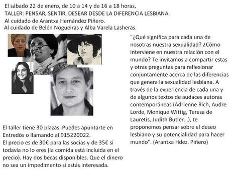 Curso en Madrid: PENSAR, SENTIR, DESEAR DESDE LA DIFERENCIA LESBIANA