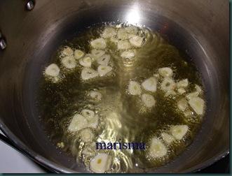 lombarda rehogada, ajos friendo