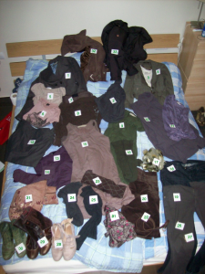 Mi selección de ropa para el proyecto 333. 33 prendas. 