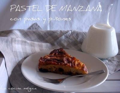 PASTEL DE MANZANA CON PASAS Y PIÑONES