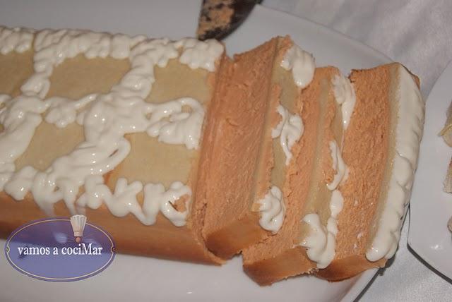 Puding de salmon y langostinos