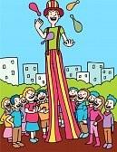 Tall Man Cartoon : Juggler