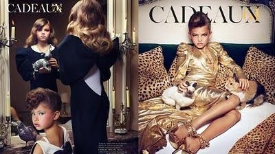 Unas imágenes de niñas modelos en Vogue París Cadeaux levanta  polémica