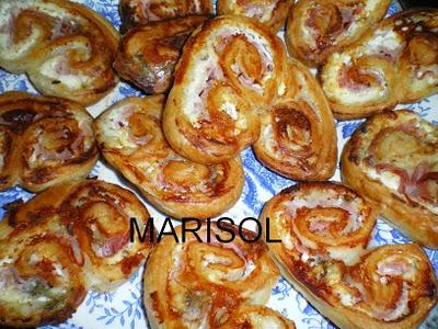 Palmeritas rellenas de quesos