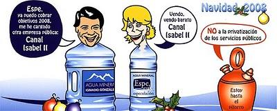 El agua del Canal de Isabel II se privatizará.