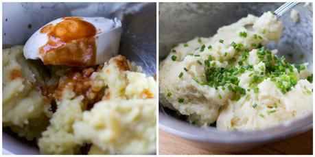 como preparar el cremoso de las brochetas de solomillo con tabasco chipotle con guarnición de cremoso de patatas y queso crema