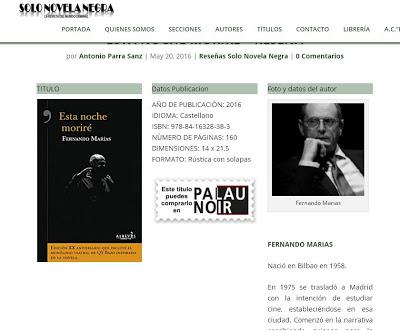 ESTA NOCHE MORIRÉ - FERNANDO MARÍAS