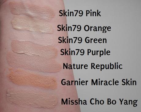 BB Creams piel clara Swatches Comparativa