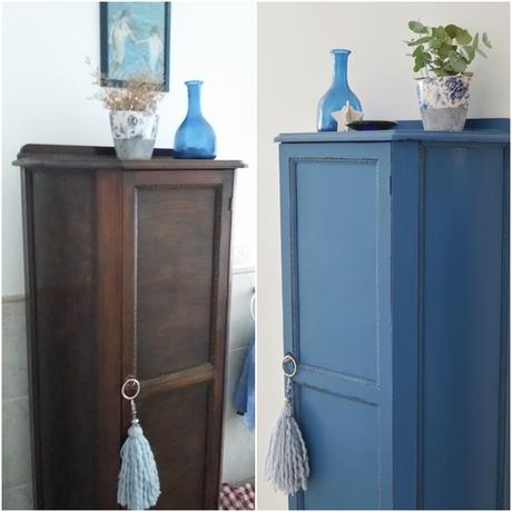 Un mueble azul en casa