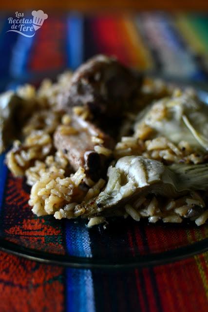 receta de arroz con costilla de cerdo y alcachofas tererecetas 05
