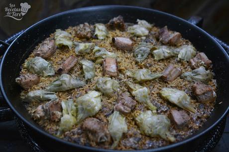 receta de arroz con costilla de cerdo y alcachofas tererecetas 04