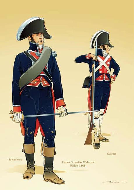 Guardias de Infantería Valona El Ejército español en 1808. Guardias de Infantería Valona.
