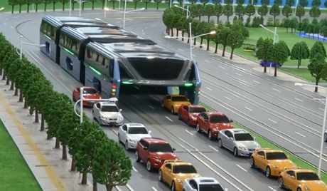 El 'Autobús del futuro'  chino que promete acabar con los atascos para siempre