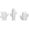 Juego de 3 cactus decorativos blanco mate de cerámica. Mesas de centro: 5 trucos infalibles para decorarlas