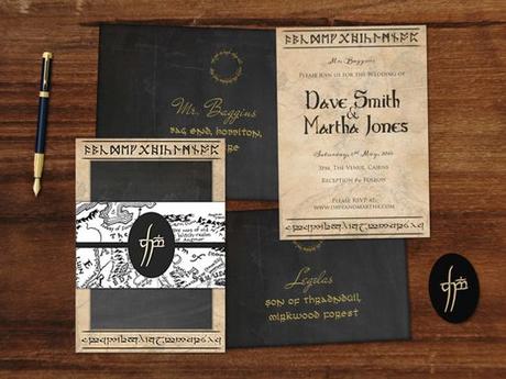 Middle Earth (Lord of the Rings) Wedding Invitation Suite by Chameleon Weddings on Etsy! Printable PDF for you to DIY: 