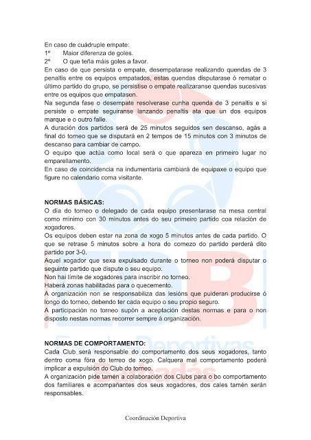 Torneo Benjamín Concello de Barbadás 2016, horarios y normativa