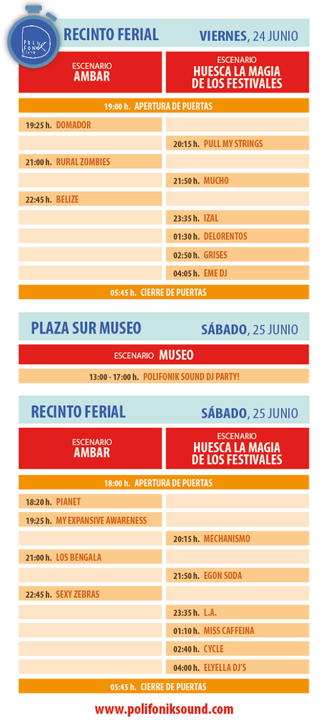 Horarios Polifonik Sound 2016