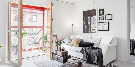 Un apartamento blanco. Luminosidad y amplitud.