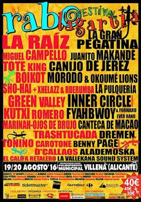 Rabolagartija 2016: La Raíz, La Gran Pegatina, Juanito Makandé, El Canijo, Boikot, Tote King, La Pulquería...