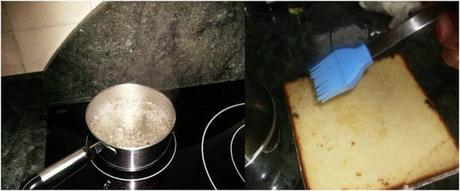 TARTA RELLENA DE YEMA  Y DECORADA CON NATA