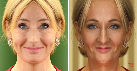 Cómo se vería la cara de JK Rowling si fuera simétrica